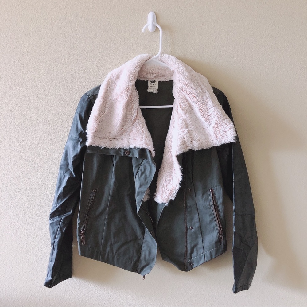 Roxy Faux Leather / Fur Moto Jacket